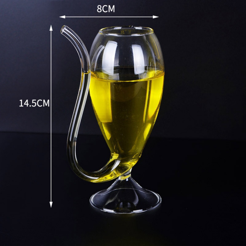 Wine Glass with Built-in Straw